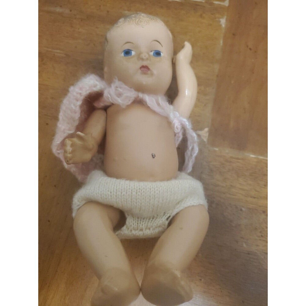 Dream Baby Composition Doll  7.5" Tall 1940's Ceramic Jointed Body Vintage Antiq
